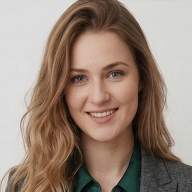 Smiling blonde woman portrait