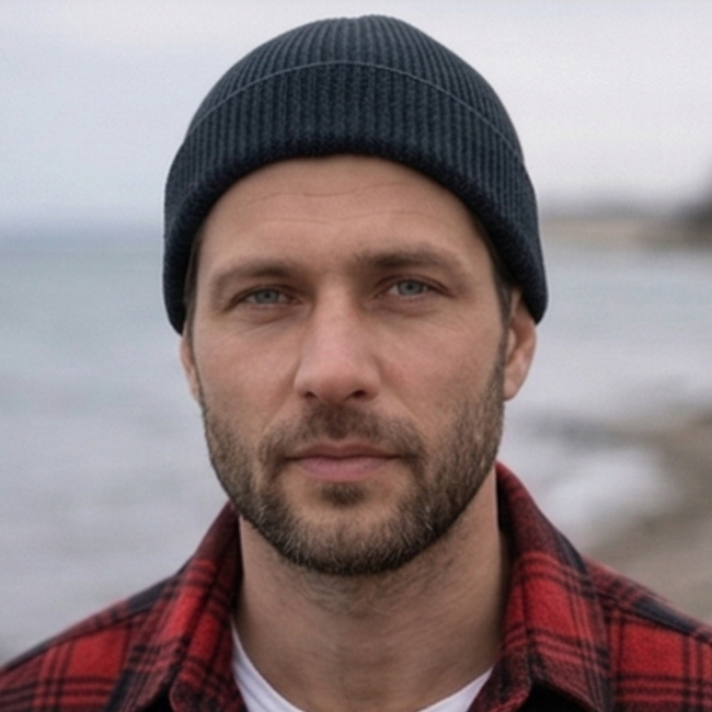 Man wearing beanie outdoors