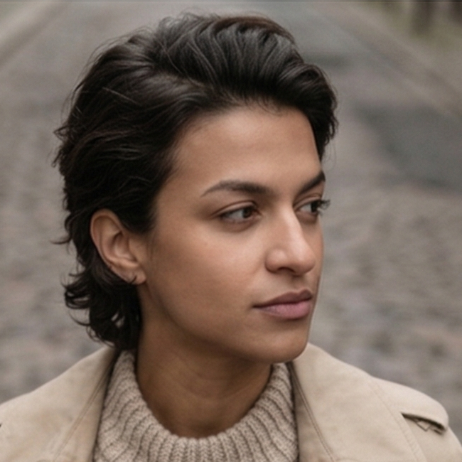 Woman looking sideways portrait